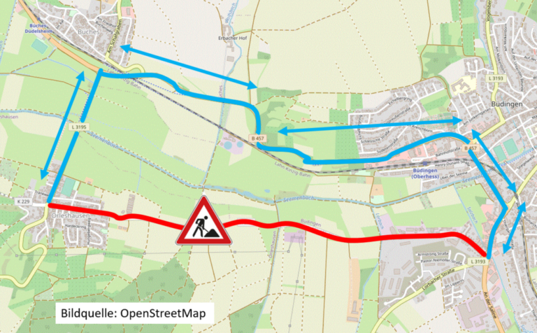 Nächste Sperrung: Fahrbahn Zwischen Orleshausen Und Büdingen Wird Saniert